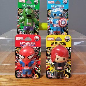 Lip Smacker Marvel Keychain Balm (Set of 4) Black Wid Spiderman Hulk Capt Americ